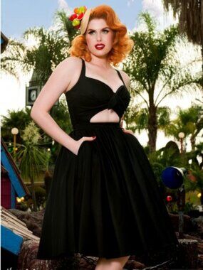 Renee Dress in Black XL Pinup Couture LIKE NEW!